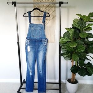 NWT KanCan Distressed Denim Overalls